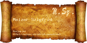 Meizer Szigfrid névjegykártya